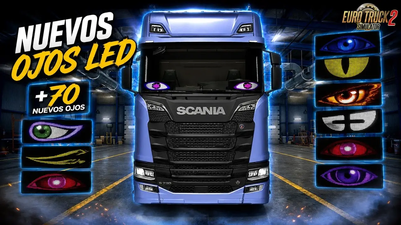 Animated LED Window Eyes Pack v1.0 (1.59.x) for ETS2