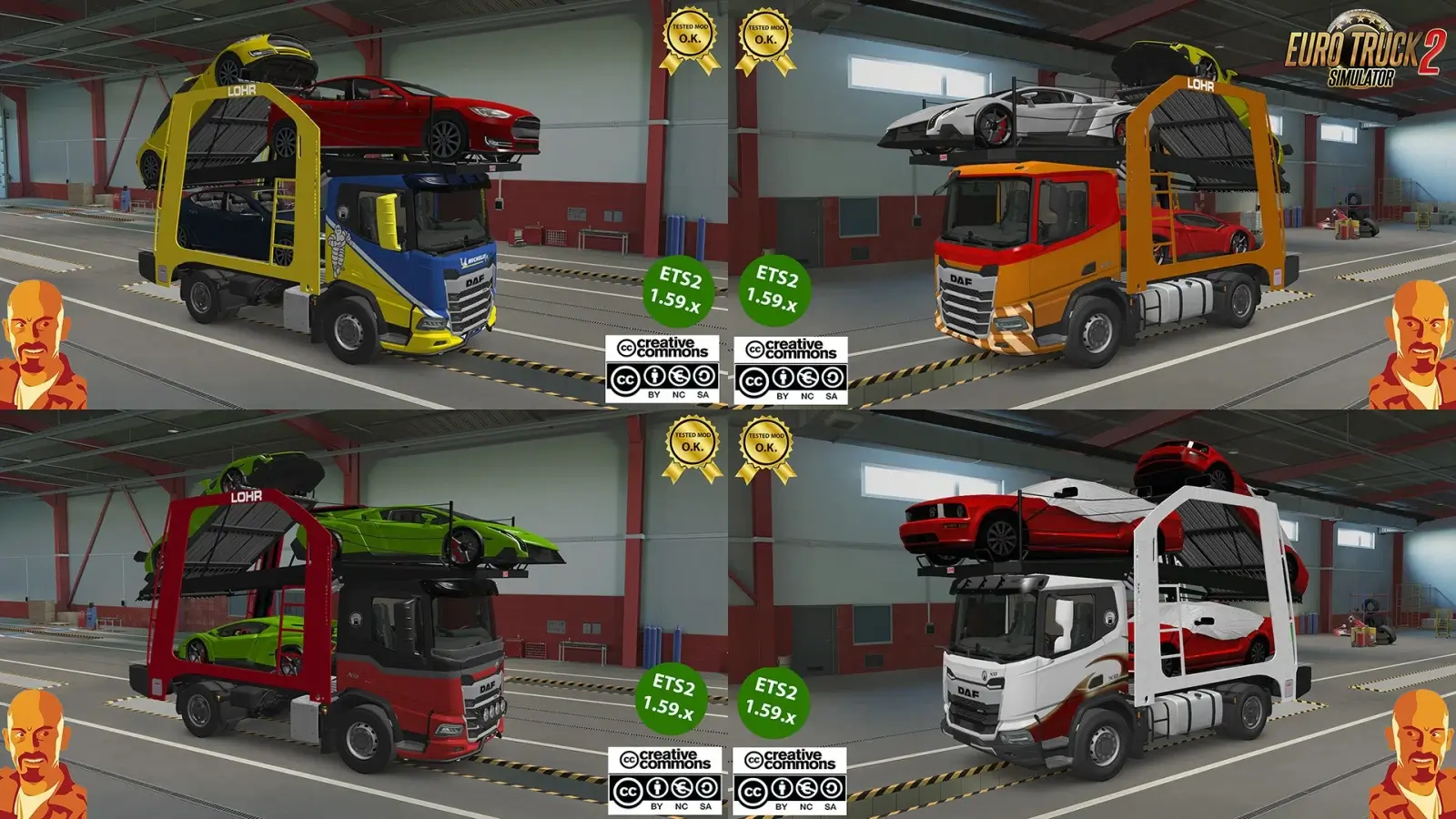 DAF XD  Truck + Car Transporter v2.0 (1.59.x) for ETS2