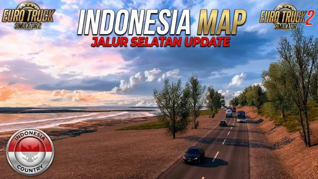Map Indonesia Jalur Selatan v1.5 (1.59.x) for ETS2