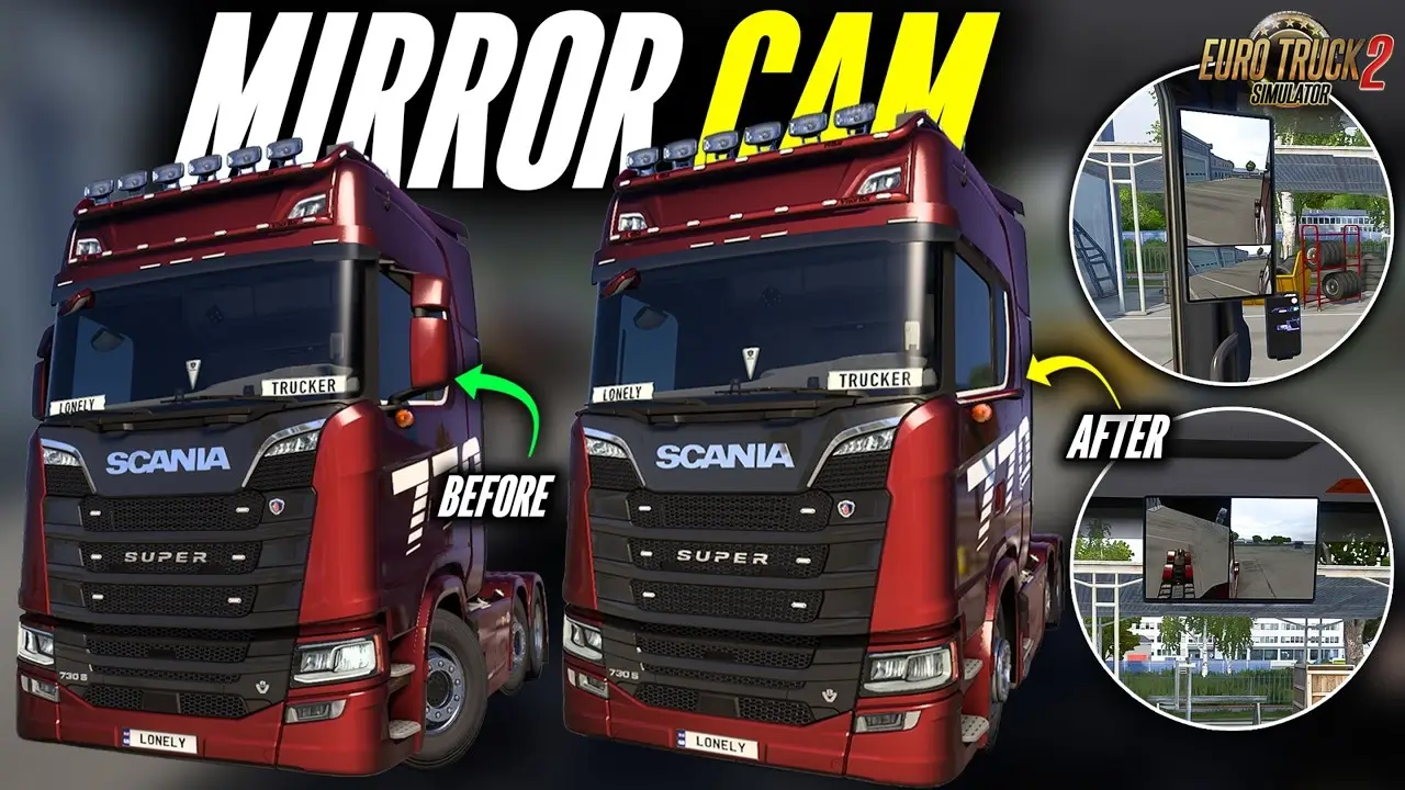 Mirror Cam All Trucks v1.59 (1.59.x) for ETS2