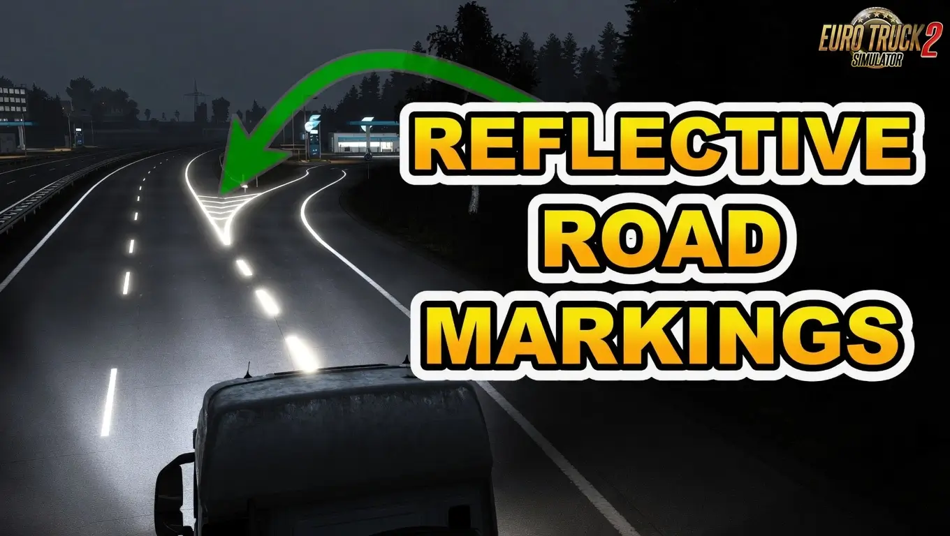 Reflective Road Markings v6.0 (1.59.x) for ETS2
