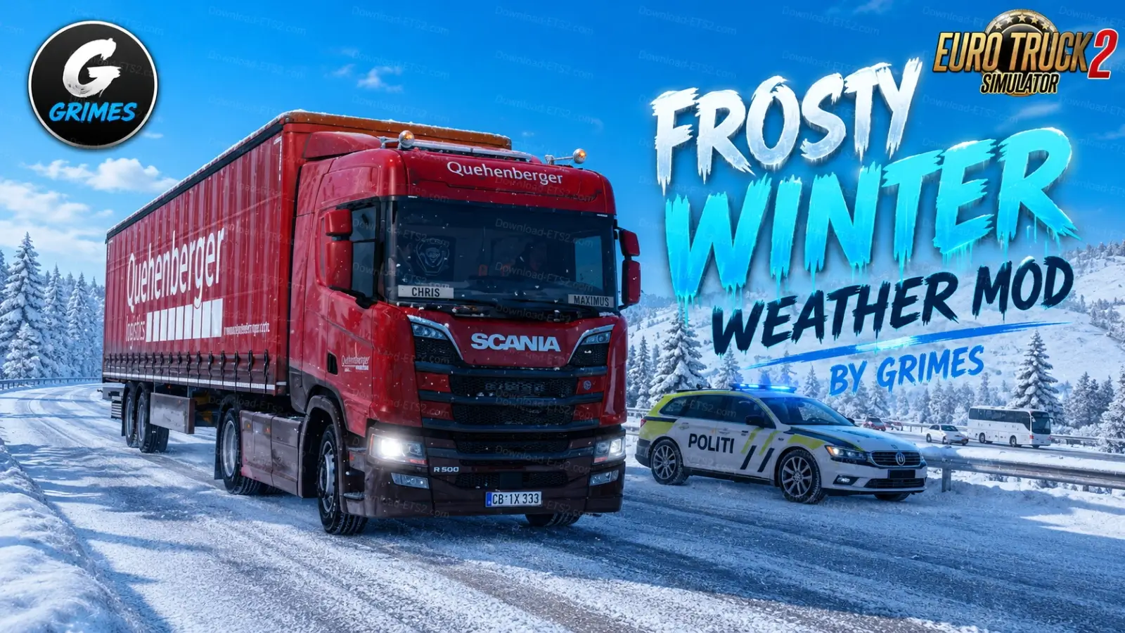 Frosty Winter Weather Mod v10.7 by Grimes (1.60.x) for ETS2