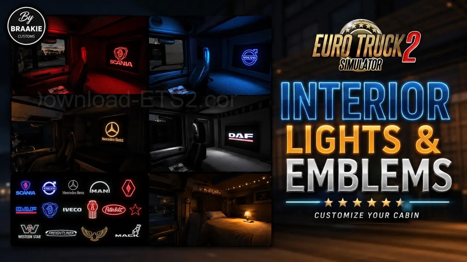 Interior Lights & Emblems v26.06 (1.60.x) for ETS2