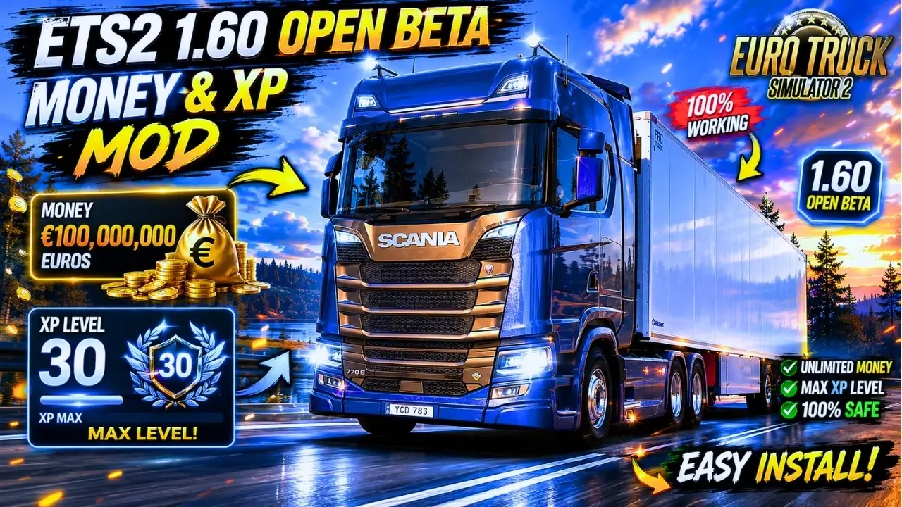 Money & XP Mod v1.60 (1.60.x) for ETS2