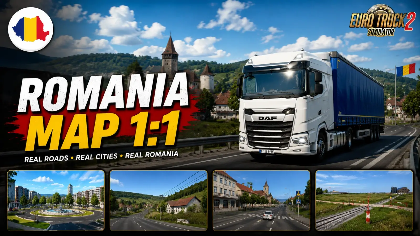 Romania Map 1:1 v0.2d (1.59.x) for ETS2
