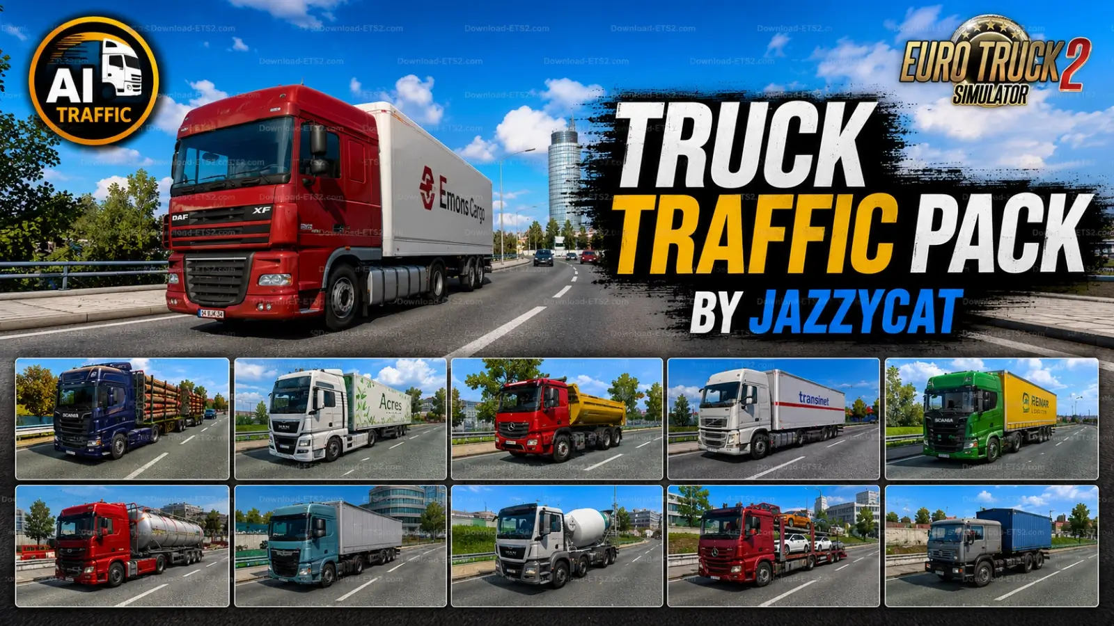 Truck Traffic Pack v9.1.19 by Jazzycat (1.60.x) for ETS2