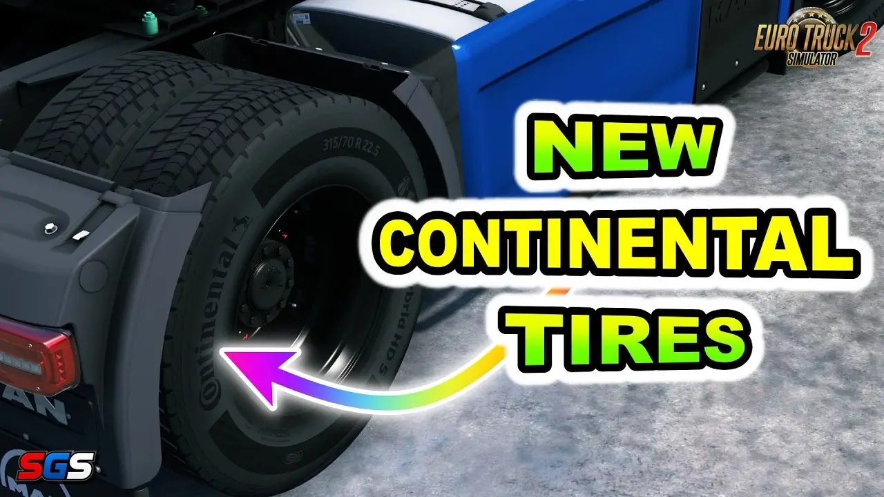 Add-On Continental Tires by Gloover for ETS2 - Video Gameplay