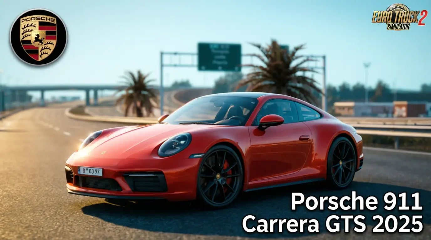 Porsche 911 Carrera GTS 2025 + Interior v1.6 (1.60.x) for ETS2
