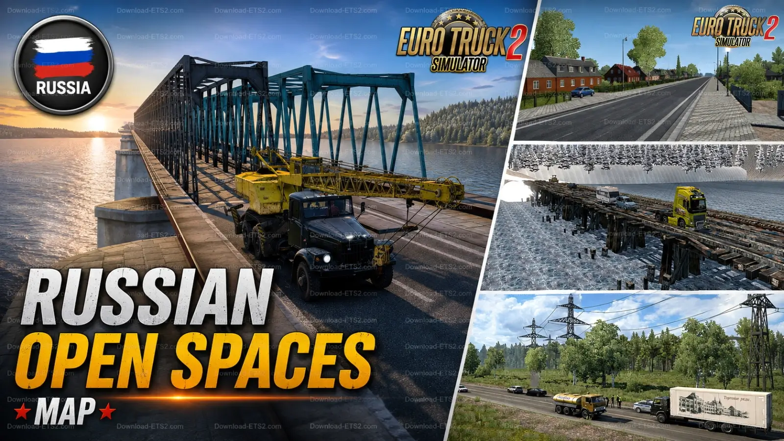 Russian Open Spaces Map v13.11 (1.60.x) for ETS2
