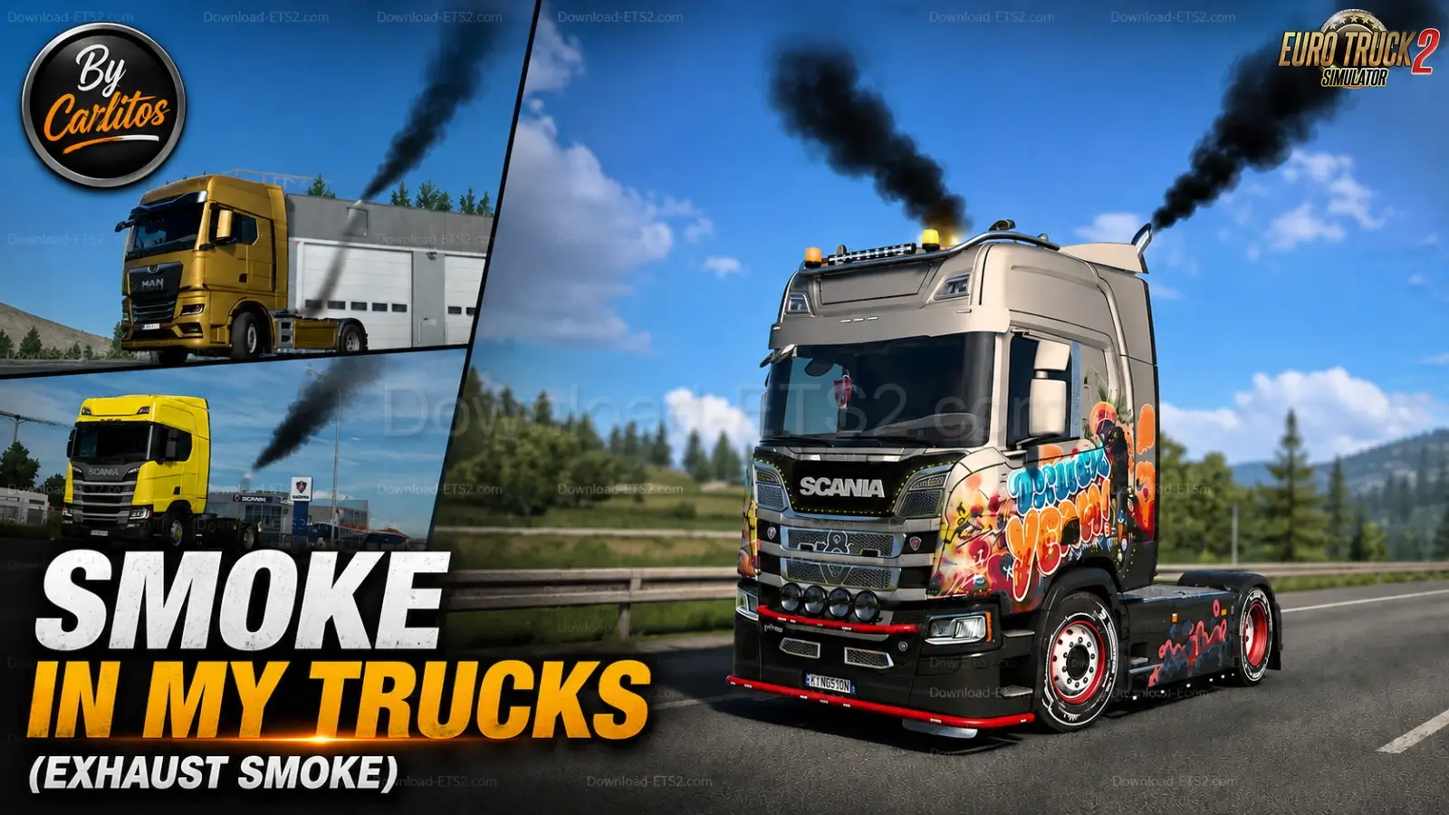 Smoke in my Trucks (Exhaust Smoke) v1.6.6 (1.60.x) for ETS2