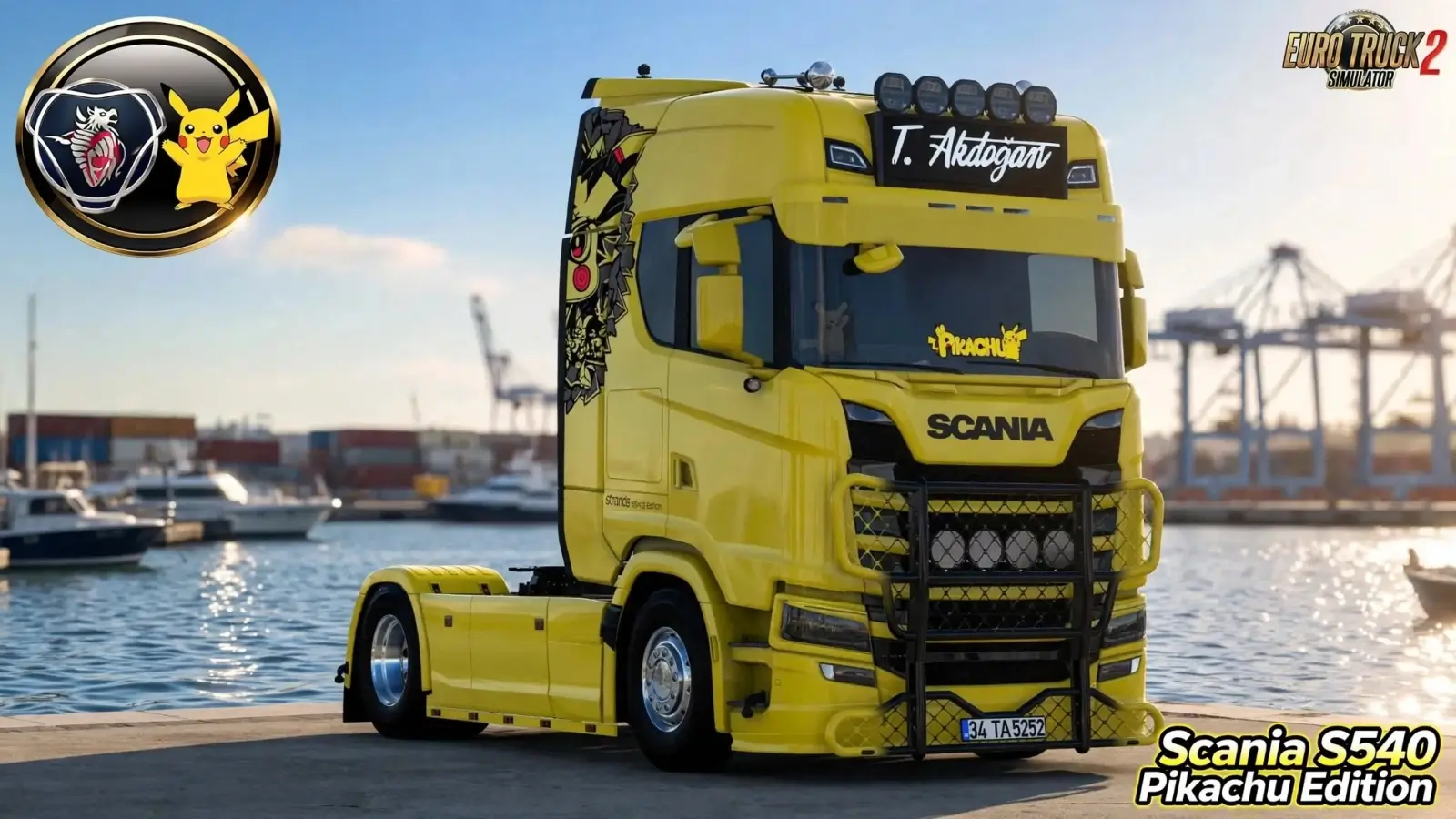 Scania S540 Pikachu Edition + Interior v1.0 (1.60.x) for ETS2