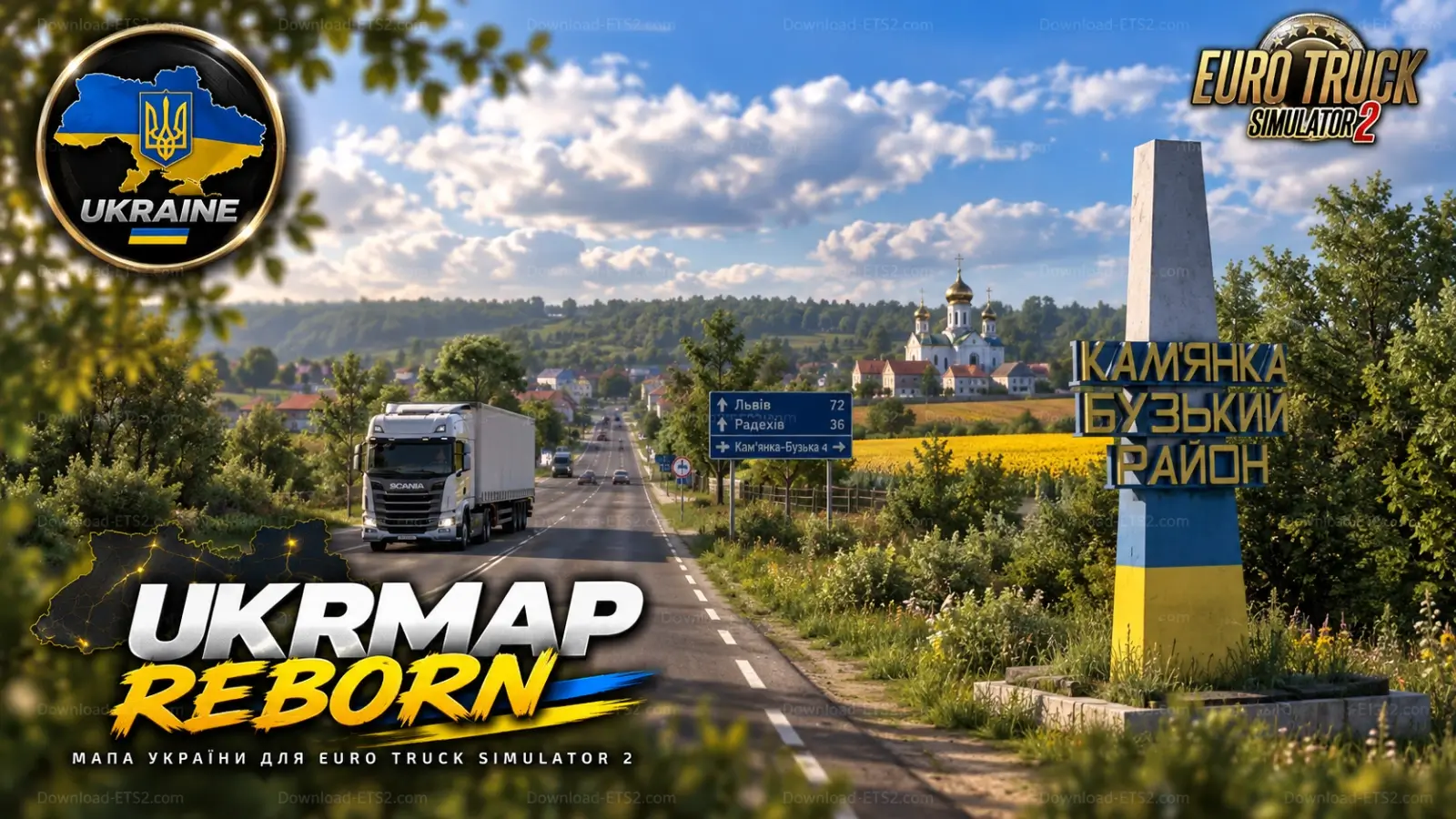 UkrMap Reborn Map v1.60 (1.60.x) for ETS2
