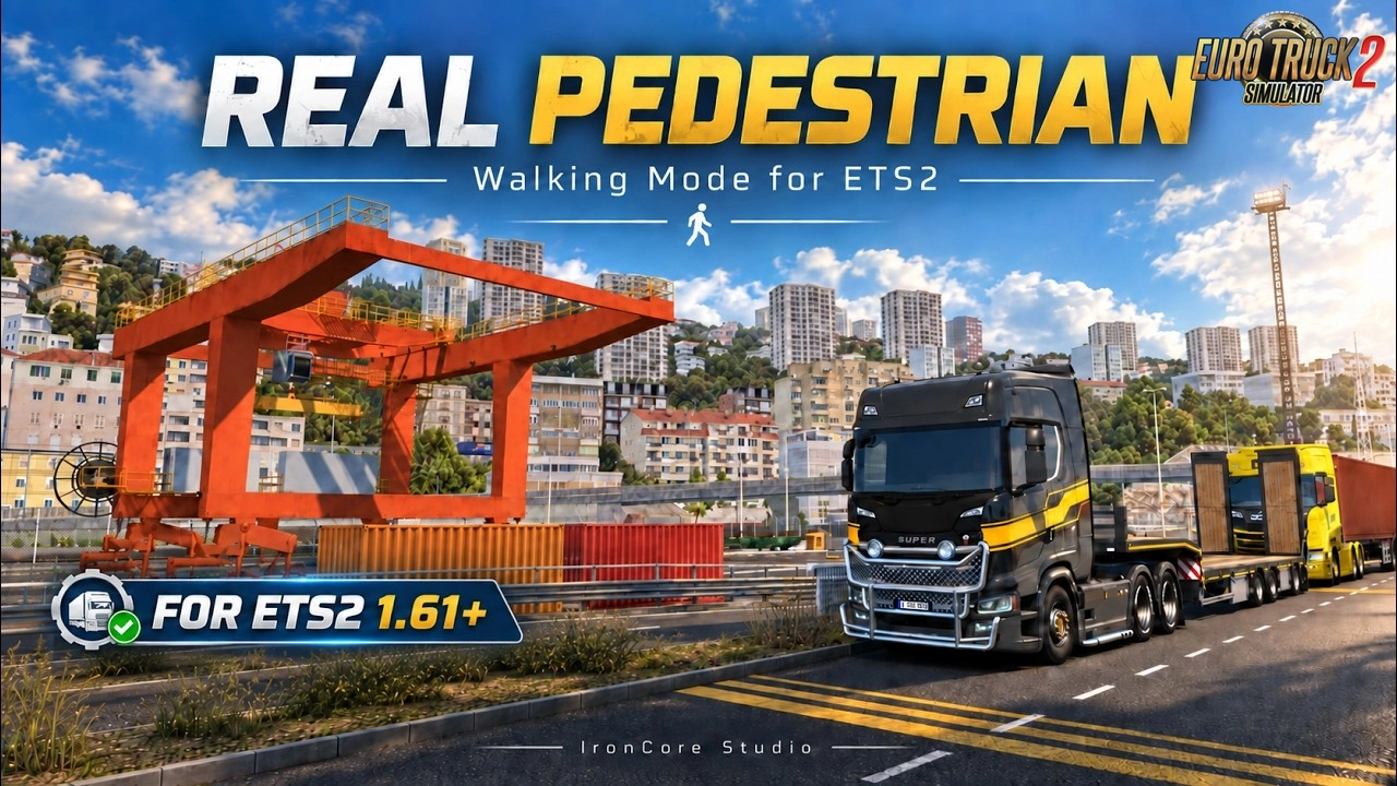 Real Pedestrian Mod v2.3 for ETS2 - Video Gameplay